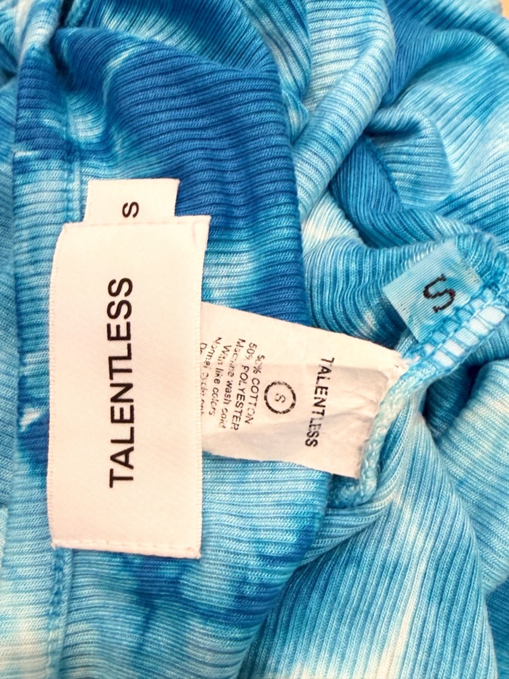 Talentless Aqua Tie Dye Tank Dress Mini Size S Bodycon Beach $49 - Picture 3 of 4